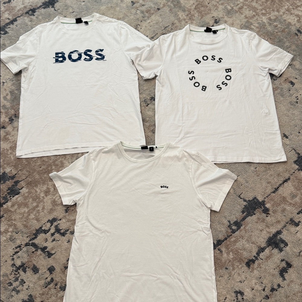 Bundle of 3 white Hugo boss mens tshirts